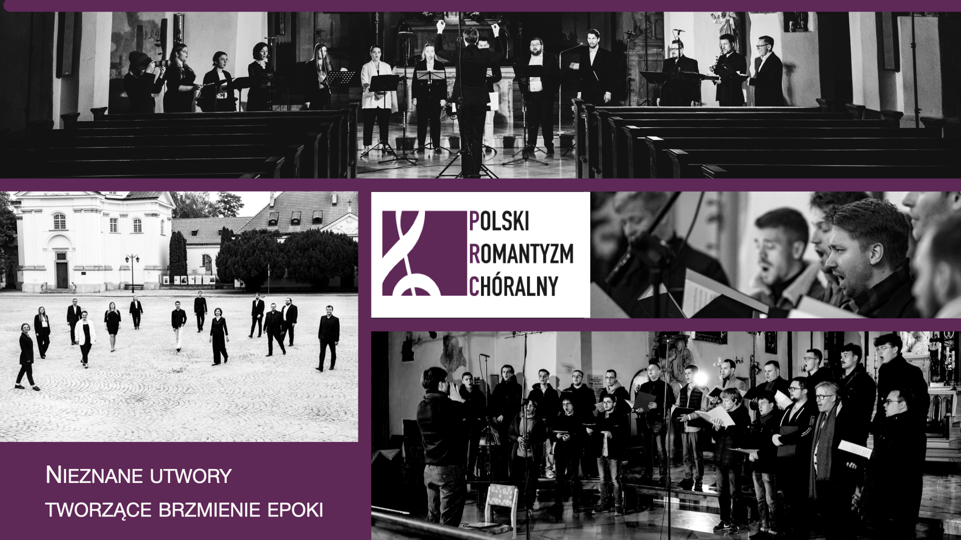 Zespół chóralny na tle zabytkowej architektury sakralnej